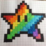 Pixel Coloriage Nice Étoile De Mario Multicolore ⭐️ Avec Images