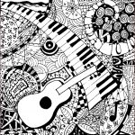 Coloriage Note De Musique Nice Art Therapy Coloring Page Music Guitar And Piano 5