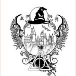 Coloriage Harry Potter Poudlard Unique Harry Potter Poudlard Zentangle Art Dessins Plume Et