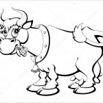 Coloriage De Vache Frais Livre De Coloriage Vache Cartoon Mâcher L’herbe — Image