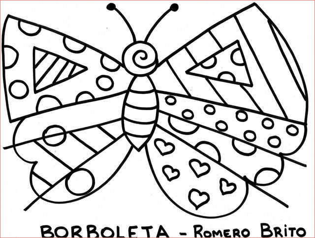 Romero Britto Coloriage Génial Romero Britto Coloriage Butterfly