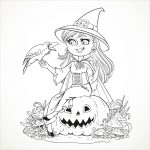 Coloriage Araignée Halloween Frais Halloween Smiling Witch And Crow Halloween Adult