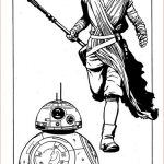 Coloriage Star Wars 7 Nice Rey And Bb 8