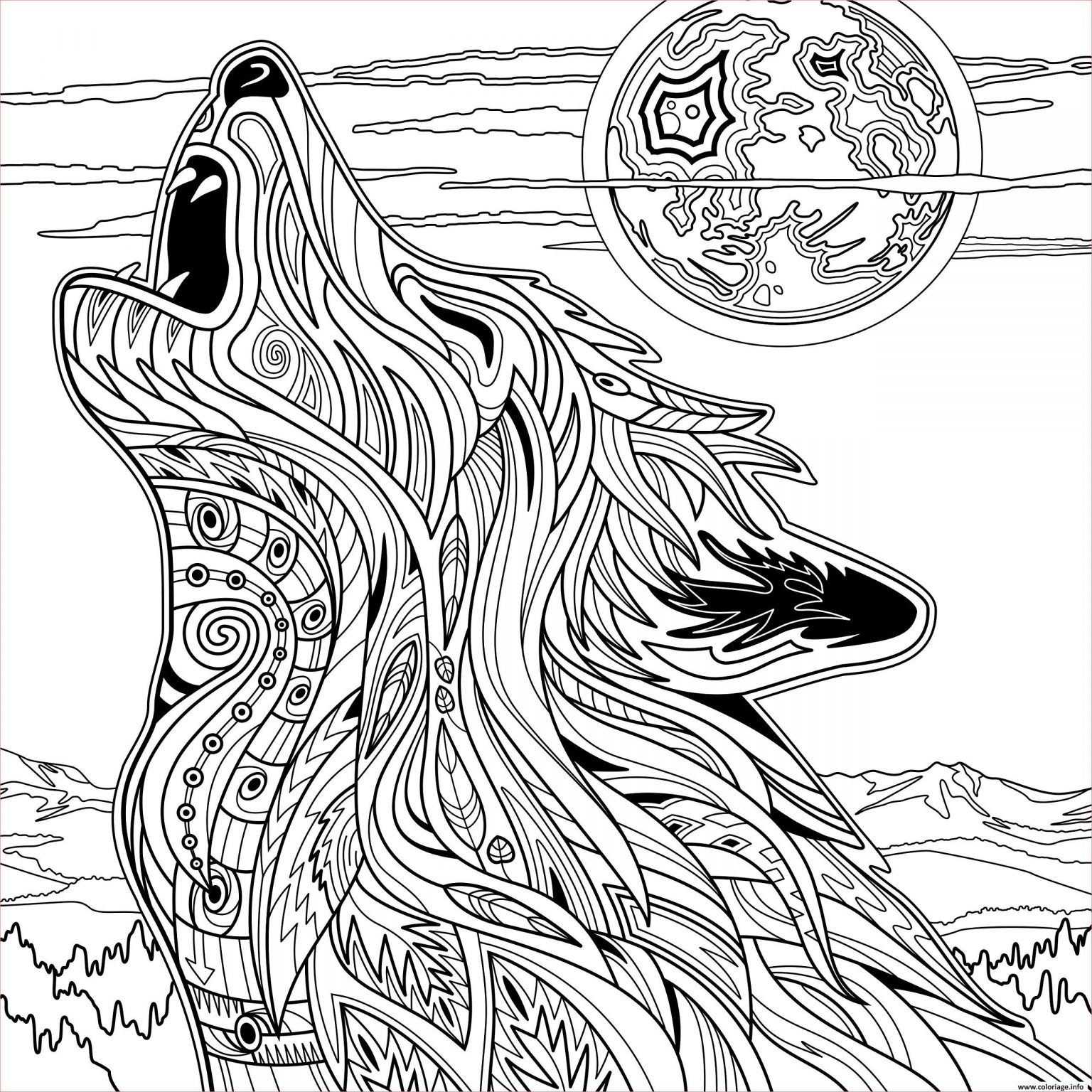 Coloriage Animaux Adulte Nice Coloriage Adulte Loup Animaux Yellowstone National Park Dessin