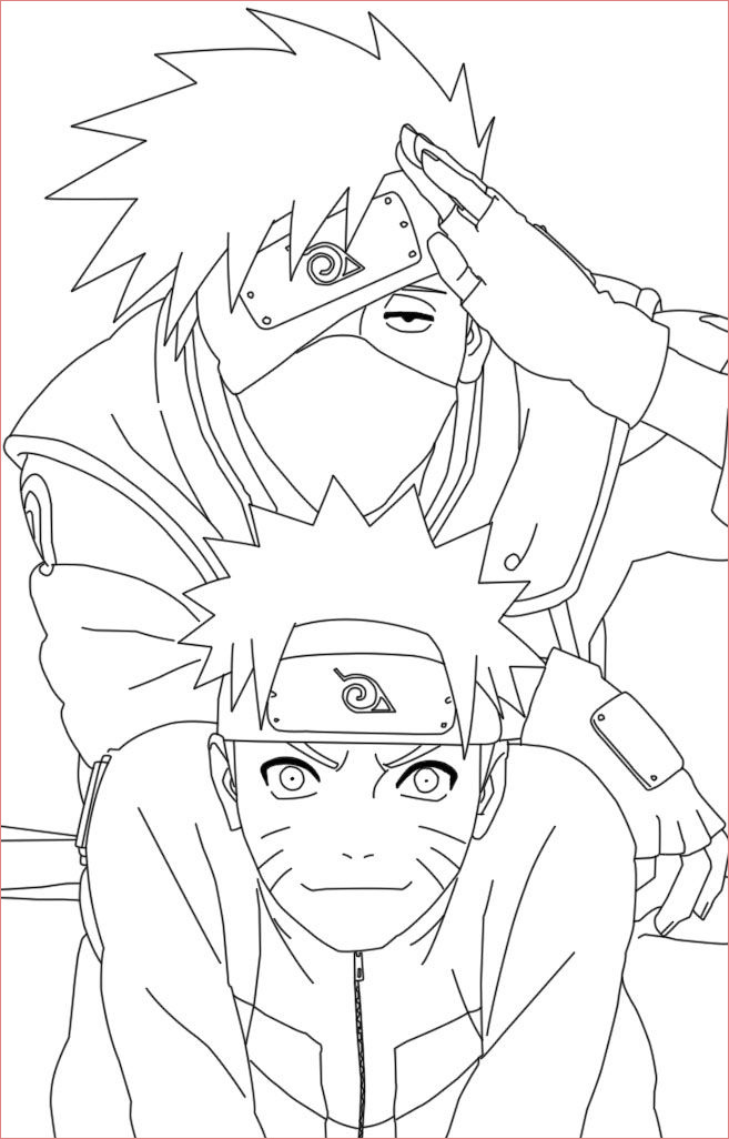 Coloriage Kakashi Nouveau Naruto And Kakashi Coloring Pages