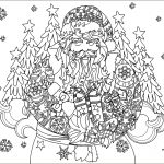 Coloriage De Noel Pere Noel Luxe Père Noël Avec Ses Cadeaux Noël Coloriages Difficiles