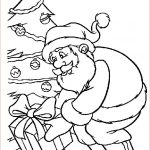 Coloriage Sapin De Noel Avec Des Cadeaux Élégant A Colorier Le Père Noël Dépose En Silence Un Cadeau Devant