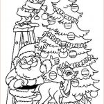 Coloriage Sapin De Noel Avec Des Cadeaux Nouveau Coloriage Père Noël Décore Le Sapin