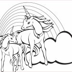 Coloriage Licornes Nice Two Unicorns Coloring Pages With Rainbow Free Printable