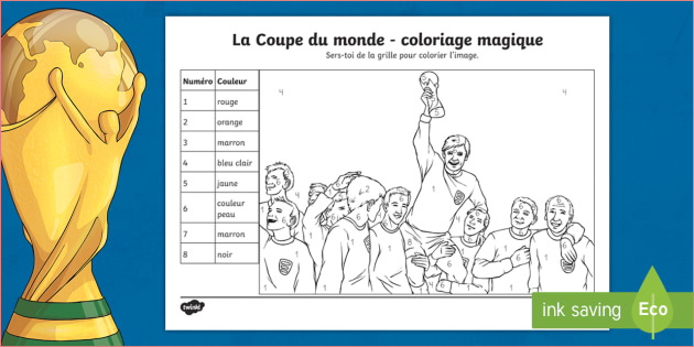 Coloriage Magique Foot Nice Coloriage Magique La Coupe Du Monde Teacher Made