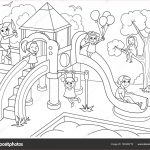 Coloriage Parc Meilleur De Coloriage D’aire De Jeux Pour Enfants Illustration