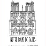 Coloriage Notre Dame De Paris Nice Hand Drawn Sketch Of The Notre Dame De Paris France