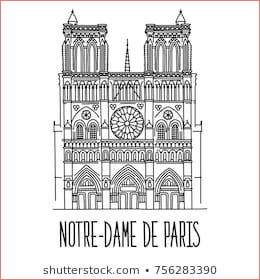 Coloriage Notre Dame De Paris Nice Hand Drawn Sketch Of The Notre Dame De Paris France