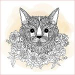 Coloriage De Chien Et Chat Luxe Dessin Chien Et Chat Decorative Cat Head With Roses