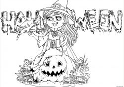 Coloriage A Imprimer Halloween sorciere Génial Coloriage sorciere Texte Halloween Dessin Halloween sorciere à Imprimer