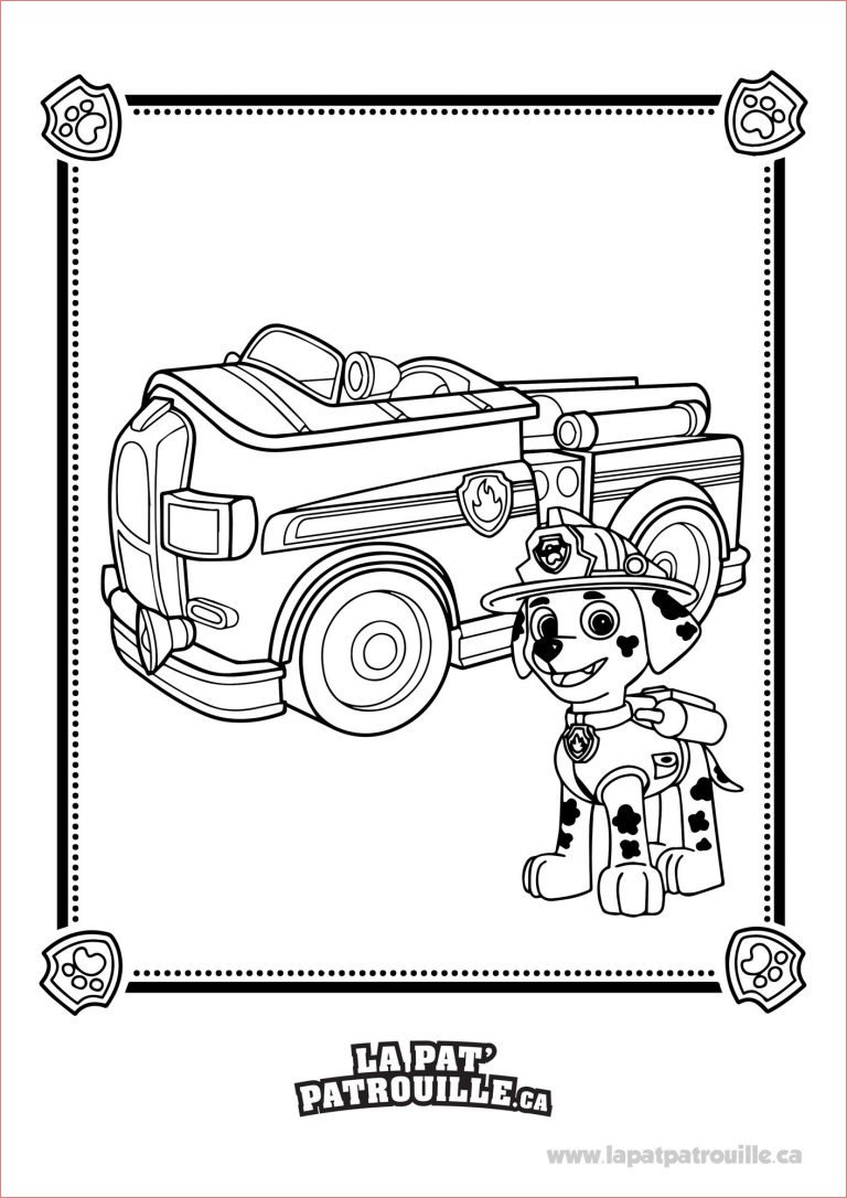 coloriage de pat patrouille marcus et son camion de destine dessin d un camion