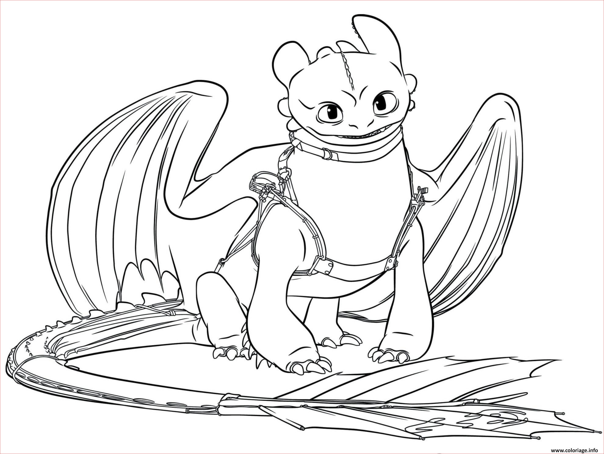 toothless dragon 3 coloriage