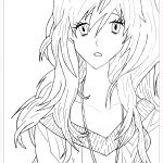 Coloriage Triste Élégant Manga Sad Girl Manga Anime Adult Coloring Pages