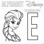 Coloriage Alphabet Disney Unique Coloriage Lettre E Pour Elsa Dessin Alphabet Disney à Imprimer