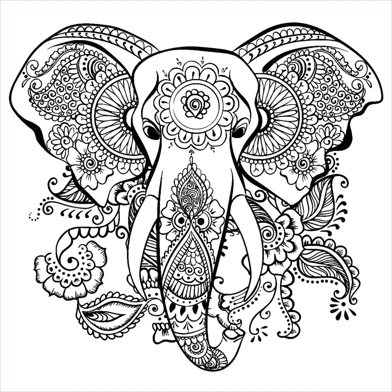 Coloriage Difficile D&amp;#039;animaux A Imprimer Meilleur De Coloriage éléphant Carré Eléphants Coloriages
