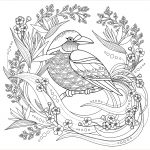 Coloriage D'oiseau Nouveau Oiseau Avec Elements Floraux Oiseaux Coloriages