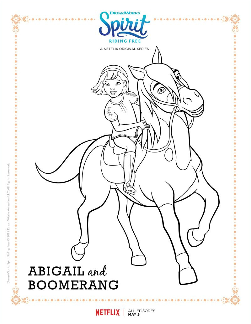 Coloriage Cheval Spirit Nouveau Spirit Riding Free Abigail and Boomerang Printable with