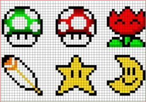 Coloriage Pixel Mario Meilleur De Coloriage Pixel Art Mario Exercices Gratuits Imprimer