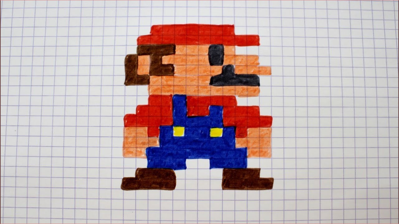 Coloriage Pixel Mario Unique Feuille Pour Pixel Art A Imprimer
